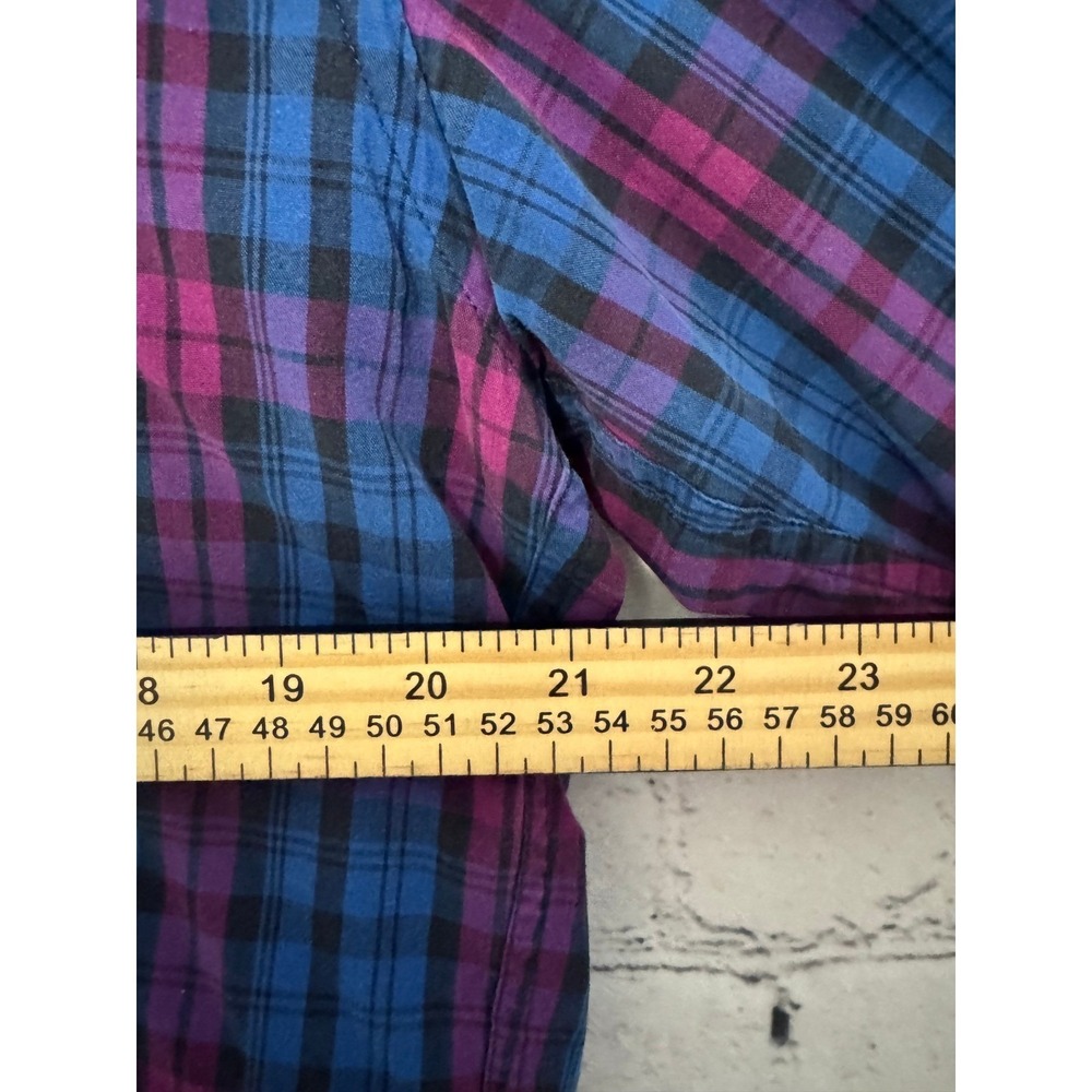 J Crew Slim Fit Plaid Button Down Shirt Men's Size L Blue Purple - Picture 5 of 7